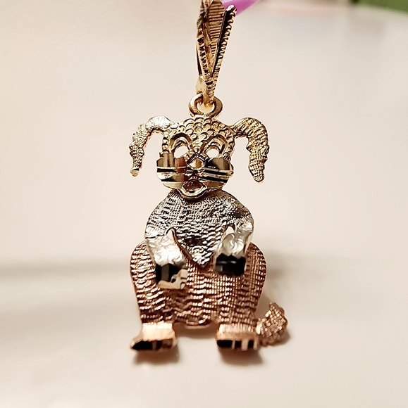 14k Gold Tri Color Moveable Suprised Bunny Pendant 🐰 - Picture 6 of 9